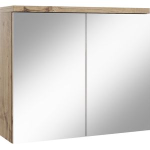 Badplaats Spiegelkast Toledo 80 x 20 x 60 cm - Kastanje Eiken - Badkamerkast Badkamer