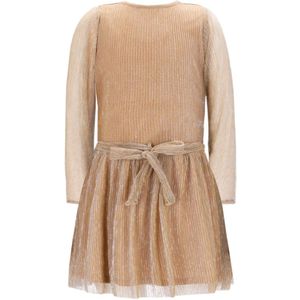Like Flo - Maze Flo girls plissé dress with lining - Soft gold - Maat 152