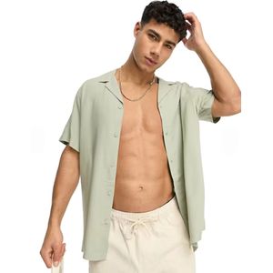 Zomer Overhemd korte Mouwen Heren - Blouse - Shirt - Groen