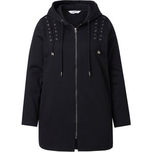 Angel of Style Angel of Style - Dames - Sweatvest comfortabele pasvorm siervetersluiting - Zwart - Maat 42