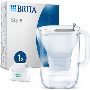 BRITA Style Cool Waterfilterkan met 1 stuk MAXTRA PRO ALL-IN-1 Filterpatroon - 2,4L - Grijs - (SIOC) Duurzaam verpakt voor minder afval | Optimaal Hydrateren met Brita Maxtra Filter voor Brita Waterfilterkan