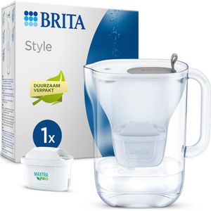 BRITA Waterfilterkan Style Cool + 1 MAXTRA PRO Filterpatroon - 2,4 L - Grijs | Waterfilter, Brita Filter - (SIOC) Duurzaam verpakt