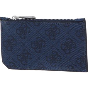GUESS Kaarthouder Portemonnee Vezzola Smart Card Holder With Zipper Blue Donkerblauw