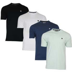 4-Pack Donnay - T-shirt (Vince) - Sportshirt - Heren - Black/White/Navy/Mint green (720) - maat M