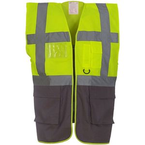 Veiligheidshesje met rits geel, grijs S
