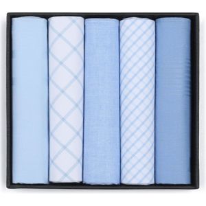 Suitable Zakdoeken 5-Pack Dessin Light Blue - Maat - Heren