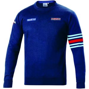 Sparco CREWNECK Martini Racing Sweatshirt - 100% Katoen - Gemaakt in Italië - Marineblauw - Sweatshirt maat L