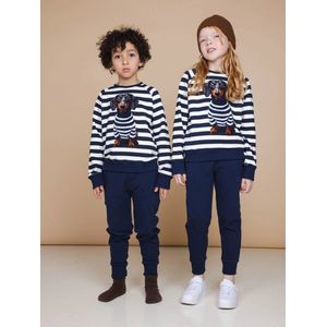 Snurk - Kids Sweater en Broek ""Pierre"" - Donkerblauw Gestreept - 4 jaar