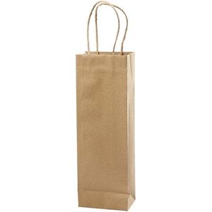 Papieren zakken, H: 36 cm, B: 13x8 cm, 125 gr, bruin, 10 stuk/ 1 doos
