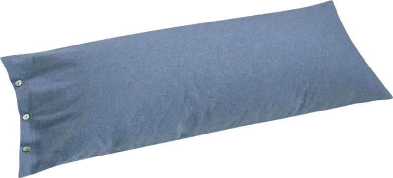 Yumeko kussensloop velvet flanel denim blauw 40x80 - Biologisch & ecologisch - 1 stuk