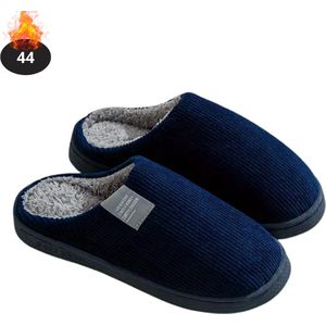 Bovista Warme Pantoffels - Sloffen - Slippers - Dames - Heren - Pluche - Maat 36.5 - Marineblauw