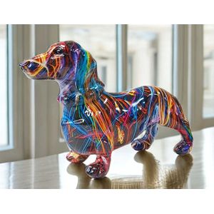 Home - Tekkel - Teckel - Polystone beeld - Multi Colour - Groot 42.5 x 14 x 25 cm