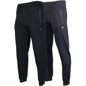 2-Pack Donnay Joggingbroek met elastiek - Sportbroek - Heren - Black/Navy - maat XL