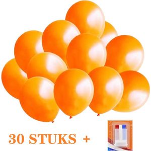 Set Oranje Ballonnen 30 stuks Feestdecoratie versieringen ballon | EK voetbal| Koningsdag| WK voetbal Rood Wit Blauw Nederlandse vlag schmink stick