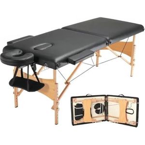 Gran Vida - Professionele Massagetafel - Opvouwbaar - 70 cm Breed - Inclusief Zijarmleuningen - Comfortabel PVC-Leer