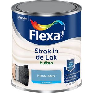 Flexa - Strak in de Lak Buitenlak Zijdeglans - Intense Azure - Kleur van het jaar 2025 - Mengverf - 1 Liter