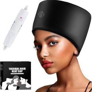 Equivera droogkap - Verwarmde helm voor stoomhaarverzorging - Afro-krullenkap haarmasker - Salon haarkap - Spa Home Protein haardroger - Electric Pro (zwart)