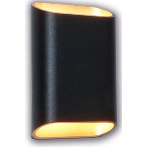 Artdelight - Wandlamp Diaz Small H 15 cm zwart goud