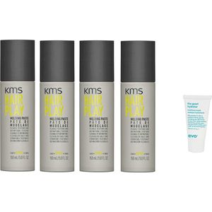 4 x KMS Hair - Hair Play Molding Paste - 150ML + Willekeurig Travel Size