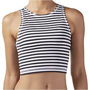 Reebok Striped Crop Top beha Vrouwen wit 2XS