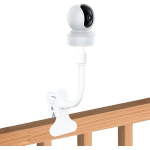 Universele babyfoonhouder met flexibele camerahouder - 1/4 inch schroefclip voor beveiliging in kinderkamer en babybed (blauw)