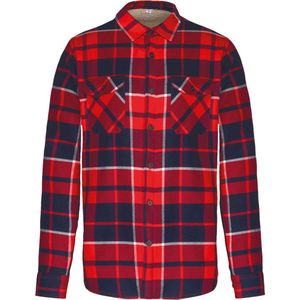 Kariban Geruit overhemd met sherpavoering K579 - Red / Navy checked - S