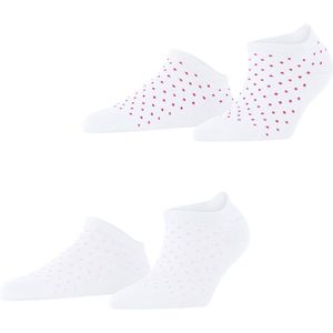 Esprit Fine Dot 2-Pack duurzaam slijtvast huidvriendelijk katoen multipack sneakersokken enkelsokken dames wit - maat 35-38