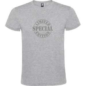 Grijs T-shirt ‘Limited Edition’ Zilver Maat 4XL