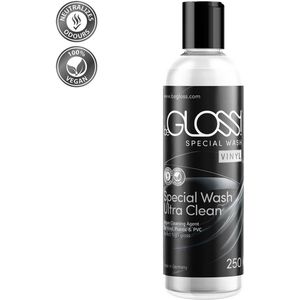 BeGloss - Special wash VINYL & PVC - Ultra Clean — Detergent - 250 ml - Fles met dop - Schoonmaakmiddel speciaal voor vinyl en pvc kleding, tassen, laarzen, schoenen etc.