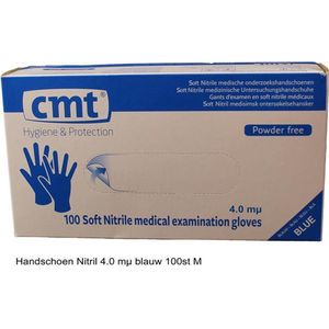 CMT Handschoen Nitril 4.0 mµ blauw 100st M