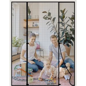 Magnetisch vliegengaas voor deur, 150 x 212 cm, vliegengaas, dubbele deur, vliegengaas, balkondeur, vliegengordijn voor ramen, balkondeur, kelderdeur en terrasdeur