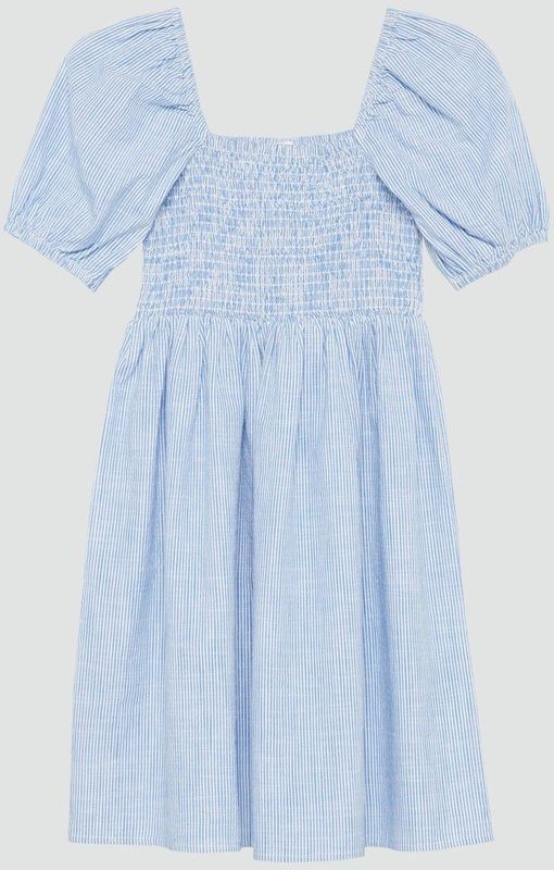 s.Oliver - Korte Jurk - Katoen - Met Gesmokte Details - Voor Tieners