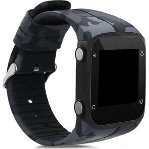 kwmobile polsband geschikt voor Polar M400 / M430 polsband - fitness tracker sport polsband gemaakt van TPU en siliconen - camouflage donkergrijs zwart lichtgrijs
