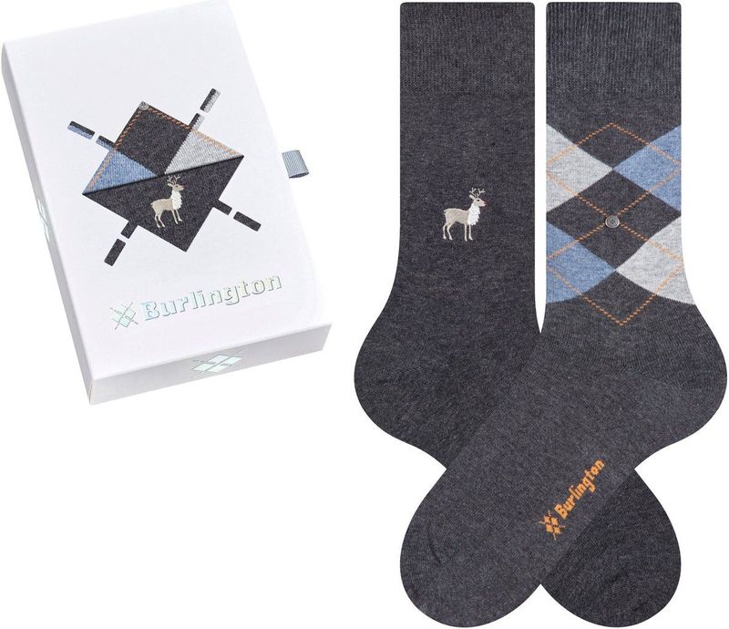 Burlington - Basic Mix Gift Box - Chaussettes - Gris Grey Mix 0070 - Lot van 2 Pairs