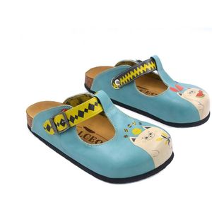 GOBY Clogs met Chille Kattenprint – Handgemaakt – Premium Kwaliteit – Maat 35