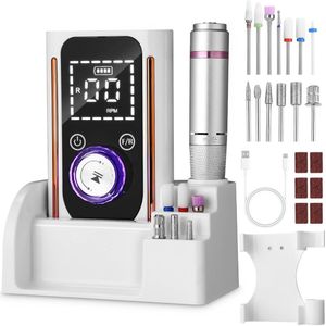 Nagelvijl - Elektrische vijl - 45000 RPM verstelbaar - 2500mAh batterij - 21-delige accessoires - LCD scherm - Geschikt voor thuisgebruik en salon
