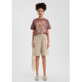 QS - Bandplooibroek - Lichtbeige - Loosefit - Mid Waist