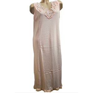 Dames katoenen mouwloos nachthemd XL zalmroze