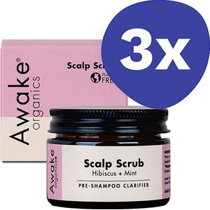 Awake Organics Hoofdhuid Scrub - Hibiscus & Munt (3x 60ml)