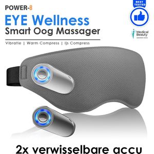 Power-8 Eye Wellness met double accu - Smart OogMassage apparaat met micro Vibwave, warm en koud compres - Massage - massage apparaat - alternatief massage pistool - oogmasker - slaapmasker vrouwen - Slaapmasker man - Anti stress - kerstcadeau