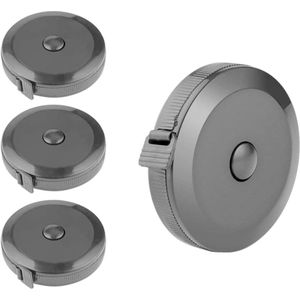 Rolmaat - Meetlint - 150 cm - 4 Stuks - Meetlint lichaam - Meetlint kleding - Flexibel meetlint - Zacht Kleermakerslint - Dubbele Schaal Zachte Meetlint - Gebruikt Om Lichaamslengte en Kleding te Meten - Zwart