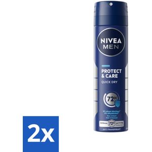 NIVEA Men Deodorant Spray Protect & Care 150 ml - Voordeelverpakking - 2 stuks