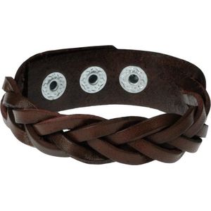 Leren mannen armband Twisted Wrap Donkerbruin