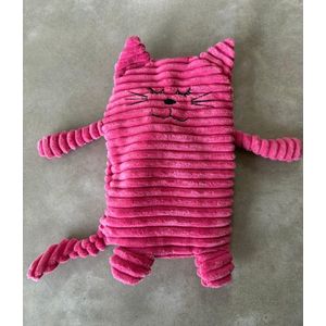 Inwolino warmteknuffel kat / poes 27 cm die in de magnetron opgewarmd kan worden - magnetronknuffel poes - opwarmknuffel warmie kat - knuffel kat - knuffel poes - roze
