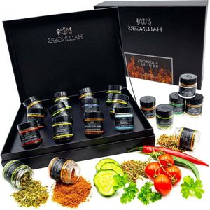 Klassieke BBQ-cadeauset handgemaakt 12 specerijen uit de hele wereld (set) - Cadeau voor moederdag, Vaderdag, verjaardag, nieuw huis, jubileum - Vriendschapst kado barbecue set