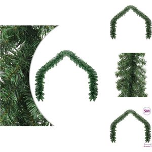 vidaXL Guirlande Groene kerstslinger - 5m - PVC - Kerstslinger