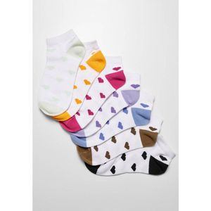 Urban Classics - Recycled Yarn Heart Sneaker 7-Pack Enkelsokken - 43/46 - Multicolours