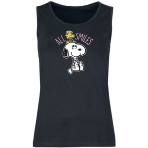 Peanuts Snoopy And Woodstock - All Smiles Dames Tanktop - zwart - XL