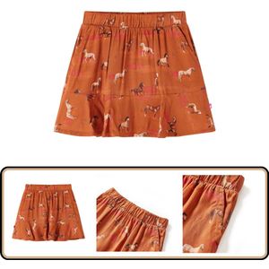 Stijlvol cognackleurig kinderrokje maat 92 Kinderrokje - Meisjesrokje - Kindermode - Lyocell - Cognackleur