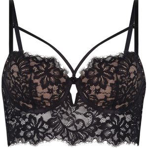 Hunkemöller Dames Lingerie Voorgevormde longline beugel bh Isabella - Zwart - maat B85